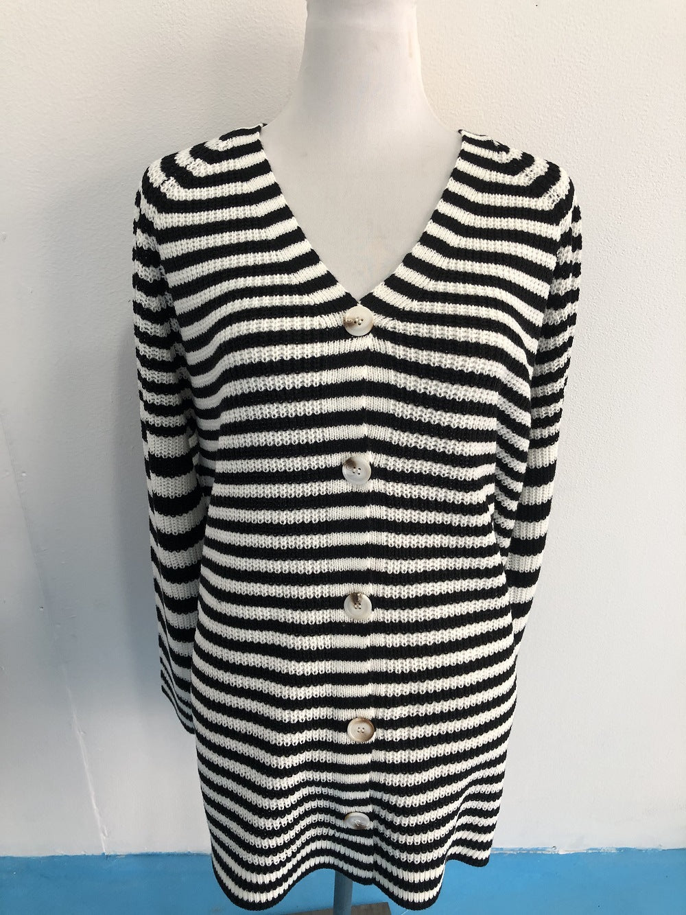 Casual Striped Long Sleeves Knitted Cardigans