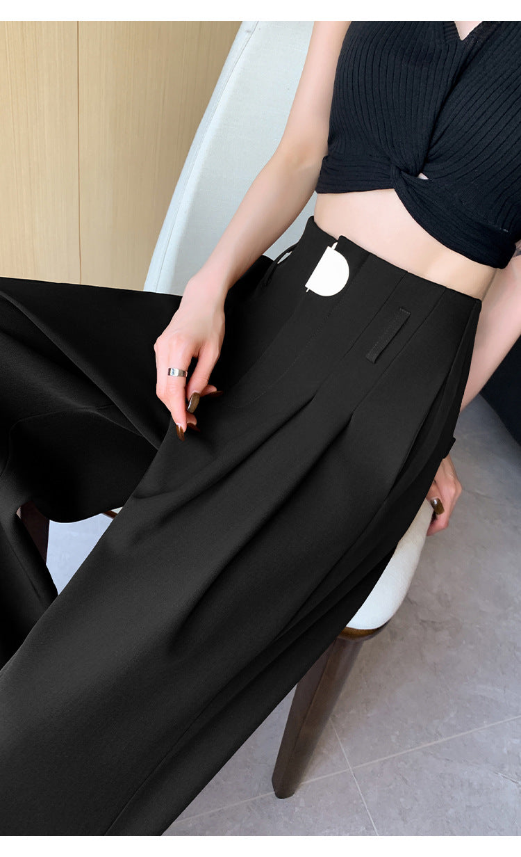 Casual High Waist Loose Long Straight Pants