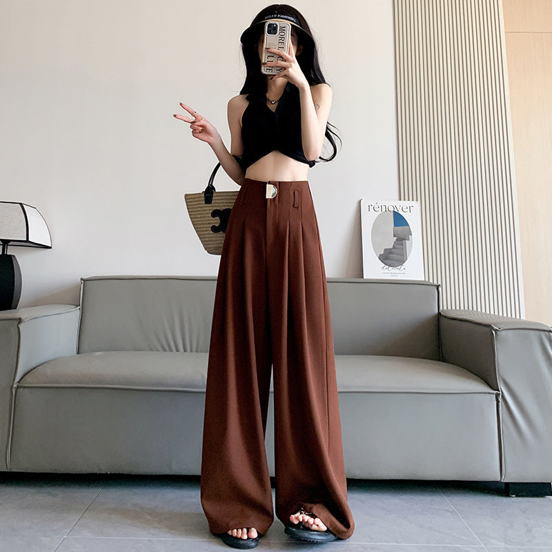 Casual High Waist Loose Long Straight Pants