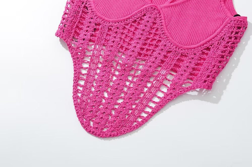 Fashion Crochet Knitted Midriff Baring Summer Tank Tops