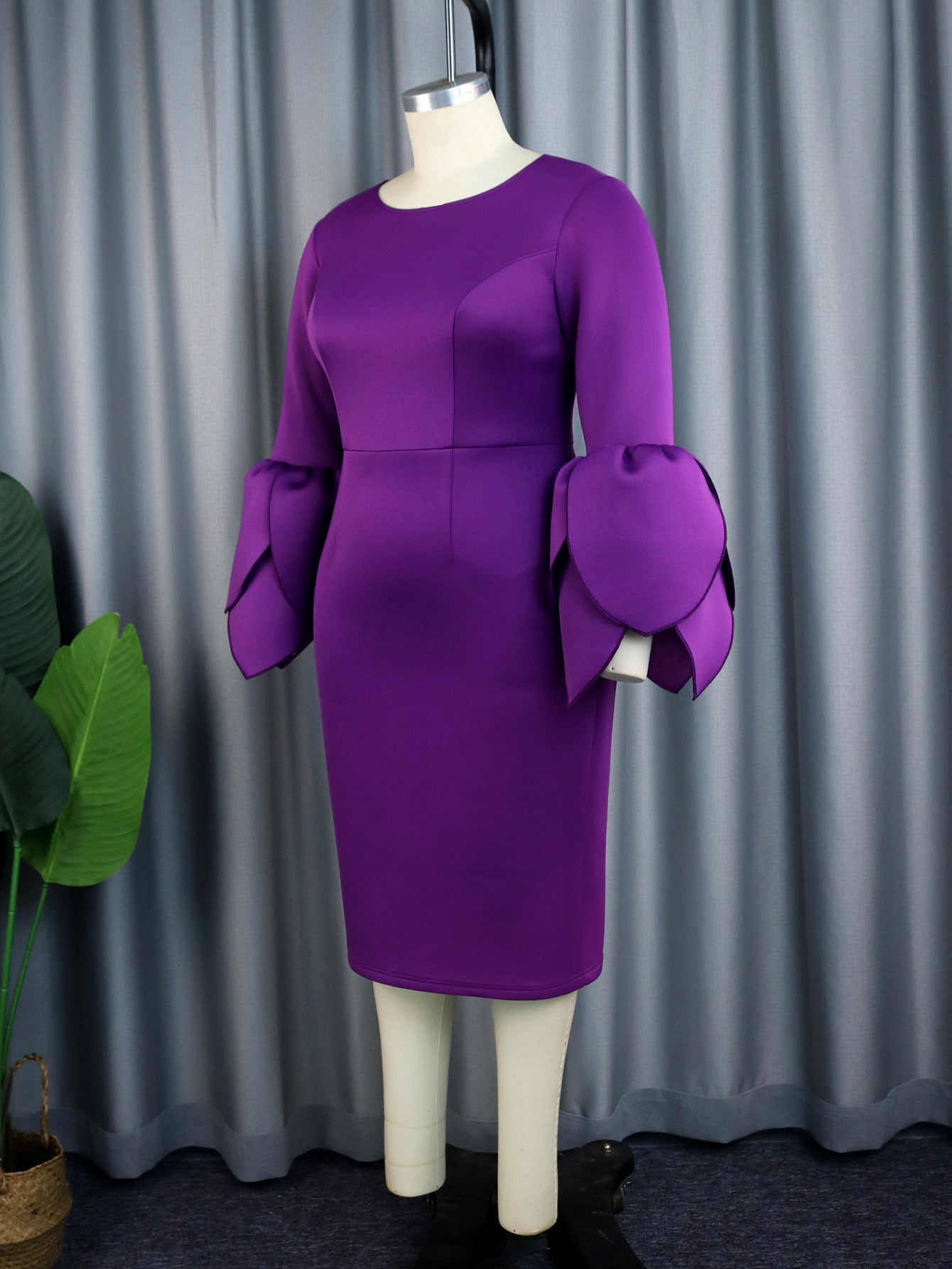 Designed Purple Plus Sizes Party Dresses