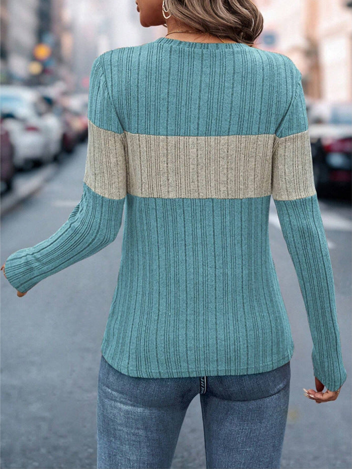 Sexy Round Neck Long Knitted Shirts