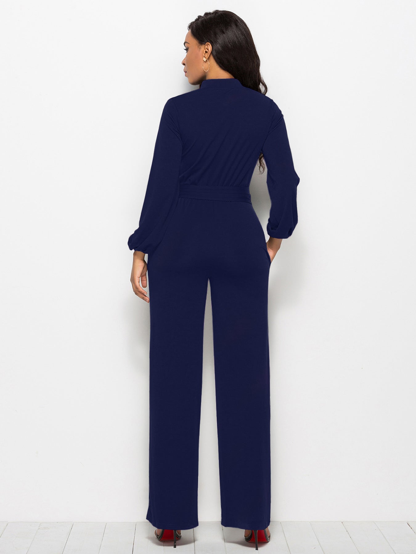 Fashion Long Sleeves Wide Legs Jumpsuits Romper for Women