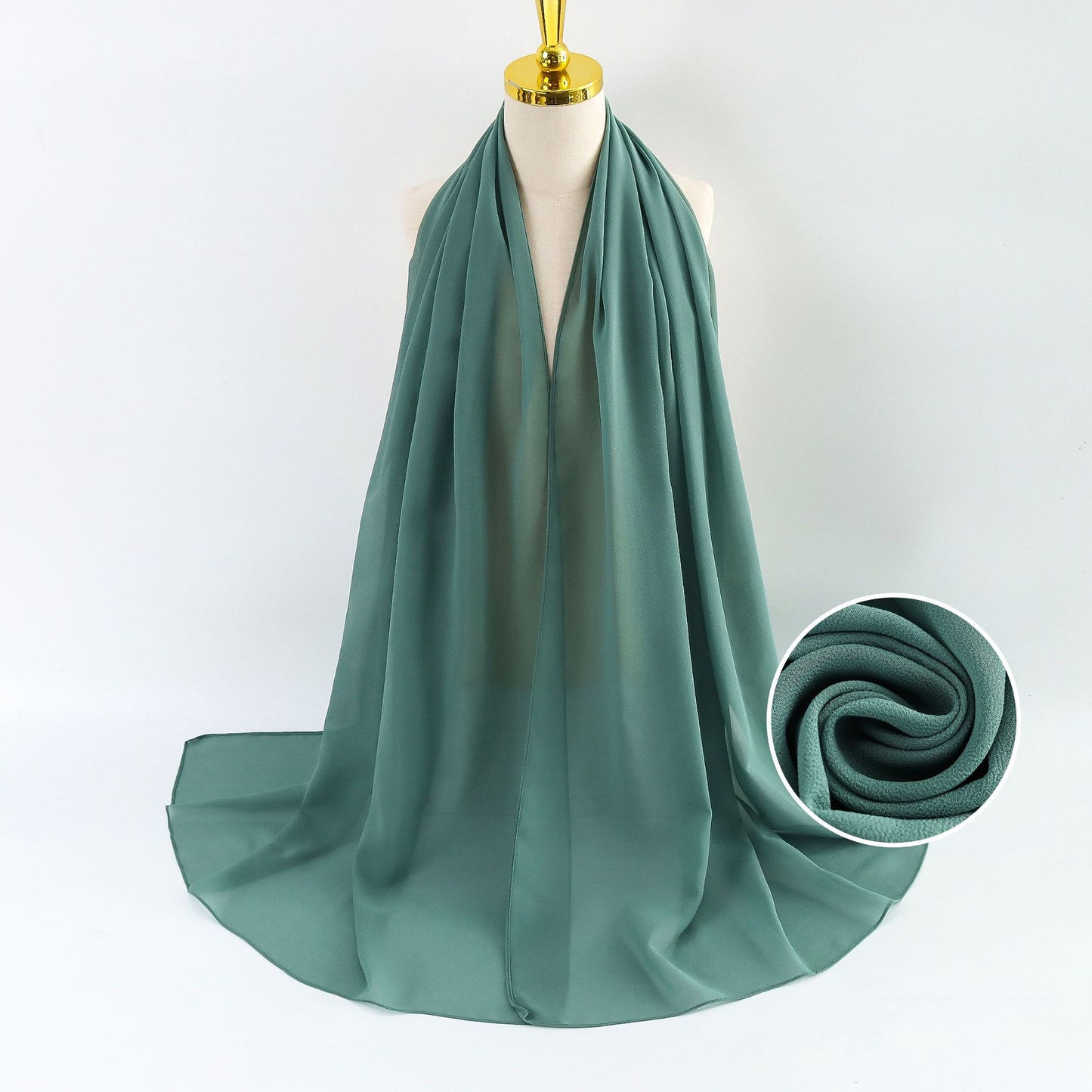 Women Pearl Chiffon Scarf Solid Color Bubble Towel Versatile Scarves