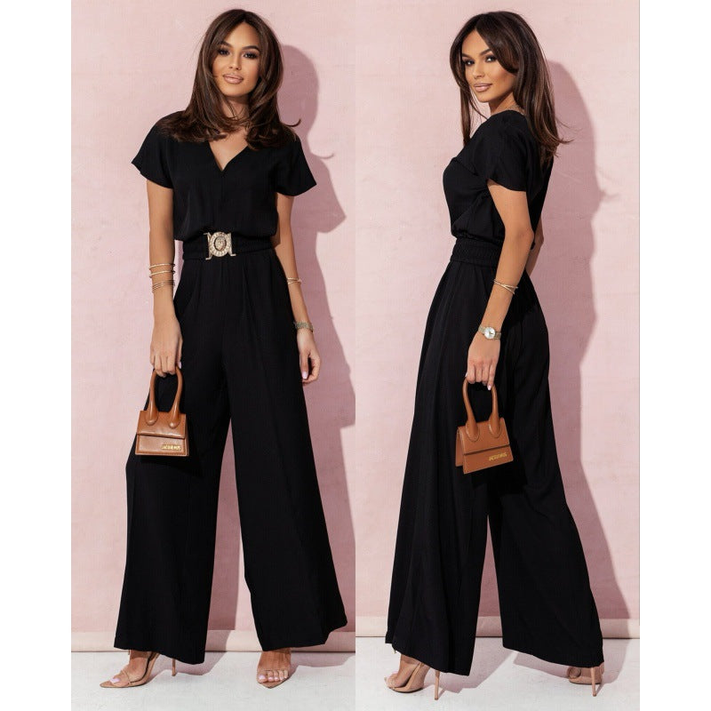 Fashion Short Sleeves Summer Jumpsuits