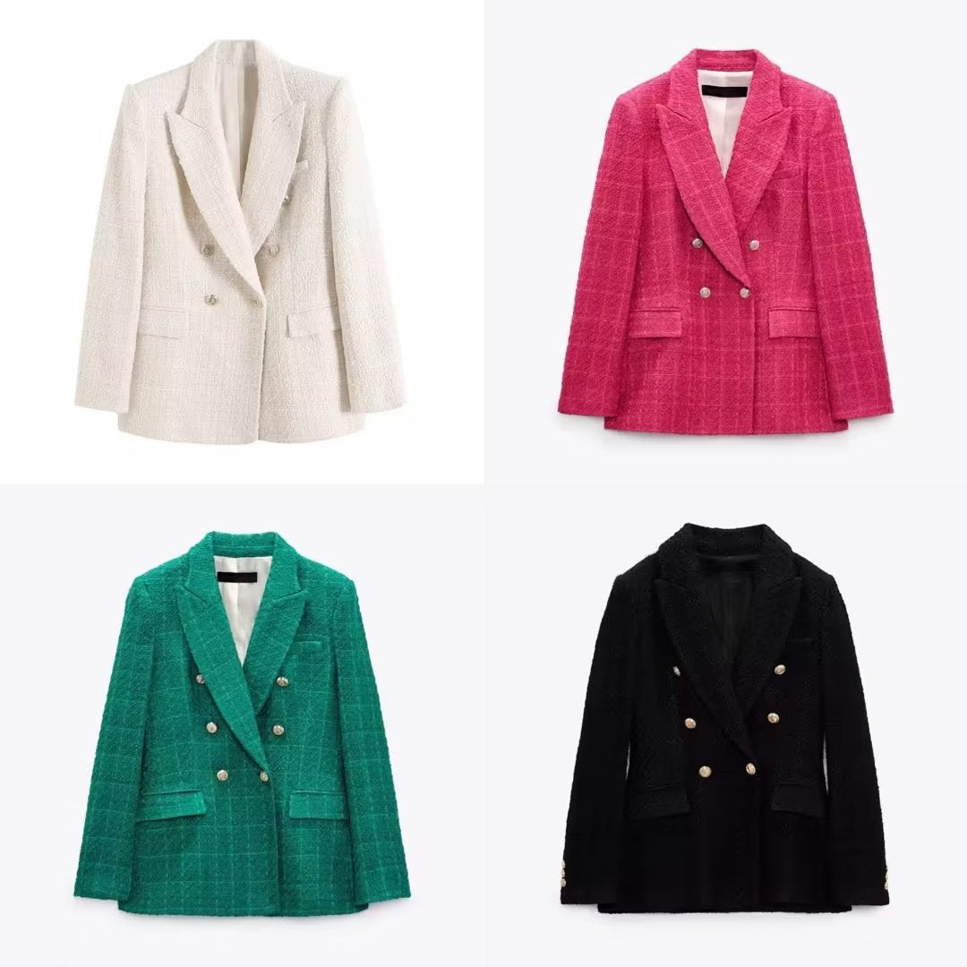 Fashion Double Breasted Blazer Overcoats