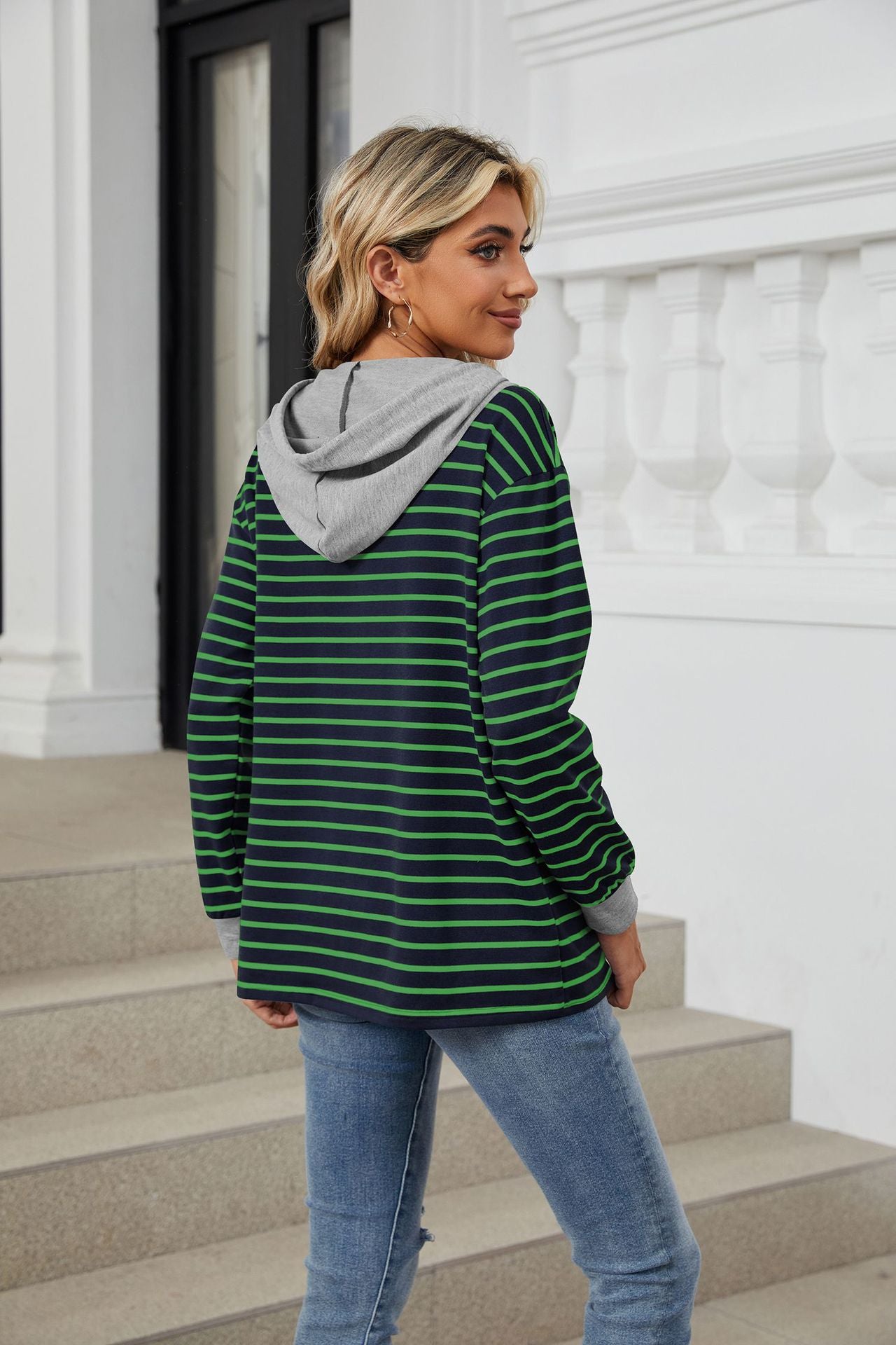 Casual Striped Long Sleeves Hoodies