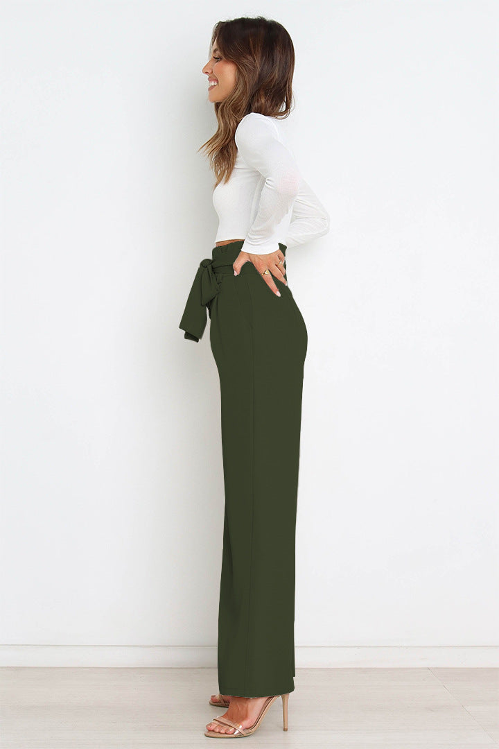 Elegant Office Lady Summer Wide Legs Pants