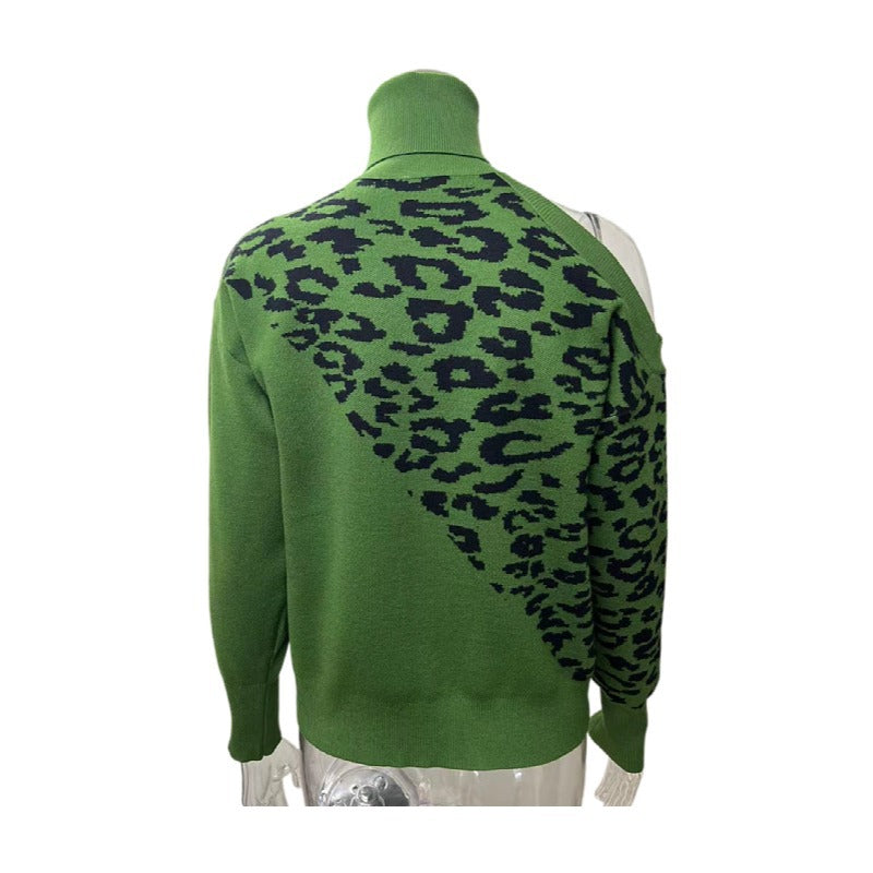 Casual Leopard Long Sleeves Knitted Sweaters