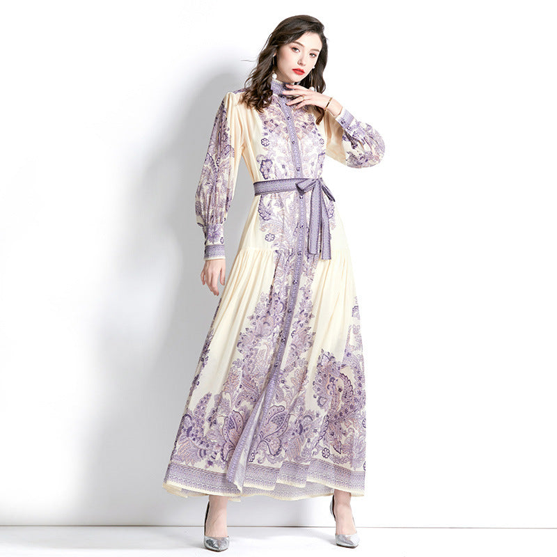 Women Purple Spring Long Dresses