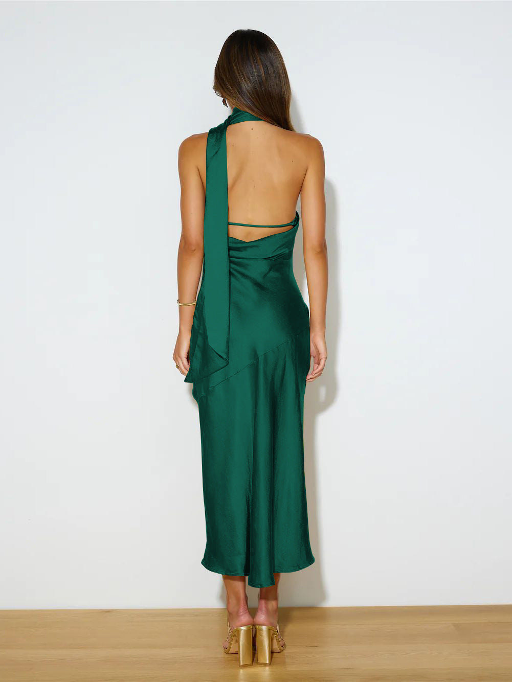 Sexy Satin Backless Evening Dresses