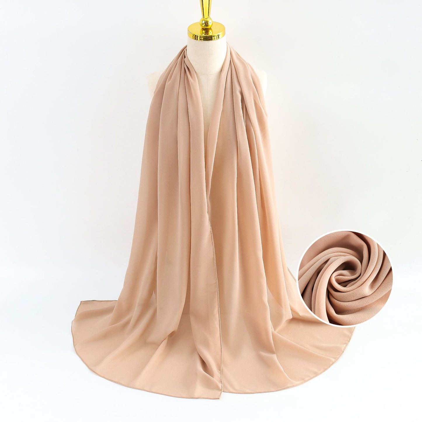 Women Pearl Chiffon Scarf Solid Color Bubble Towel Versatile Scarves