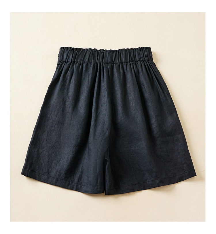 Casual Linen Elastic Waist Summer Plus Sizes Shorts