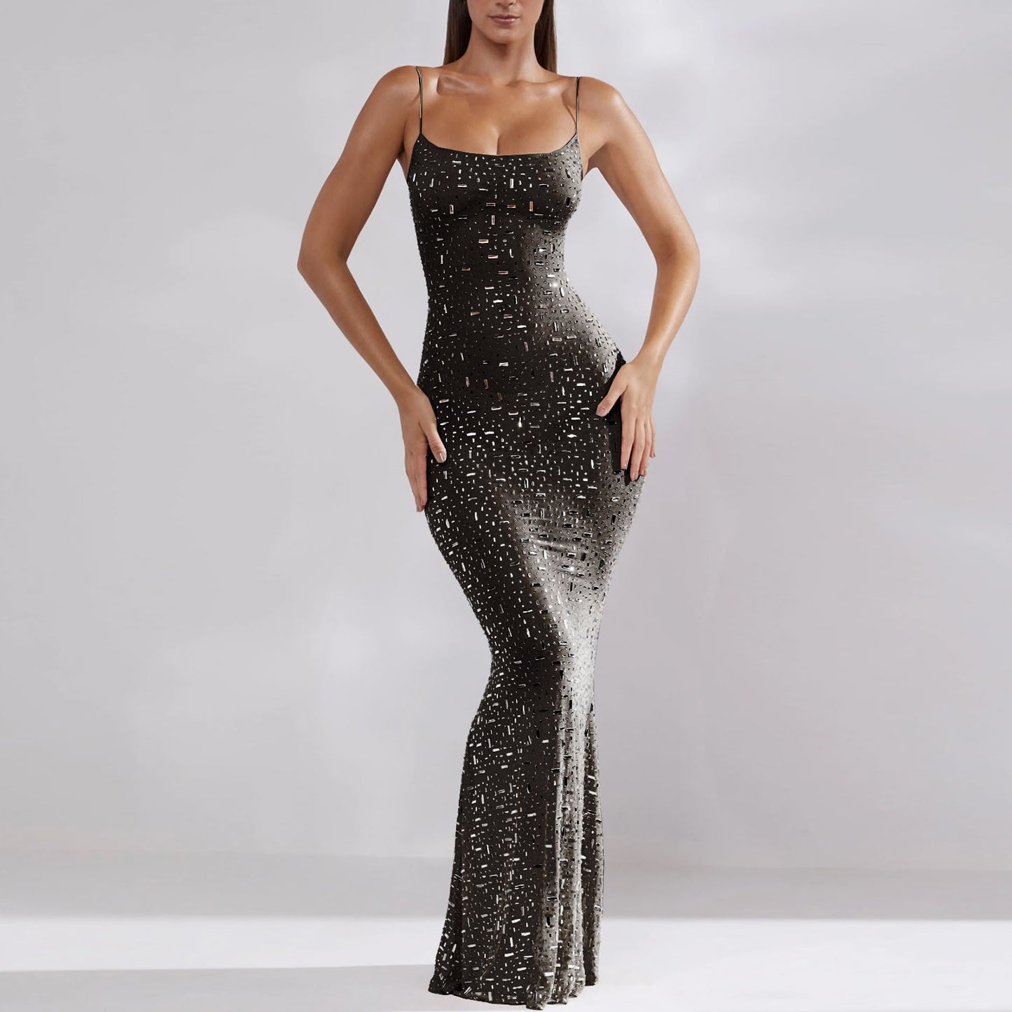 Sexy Bright Diamond Mermaid Long Party Dresses