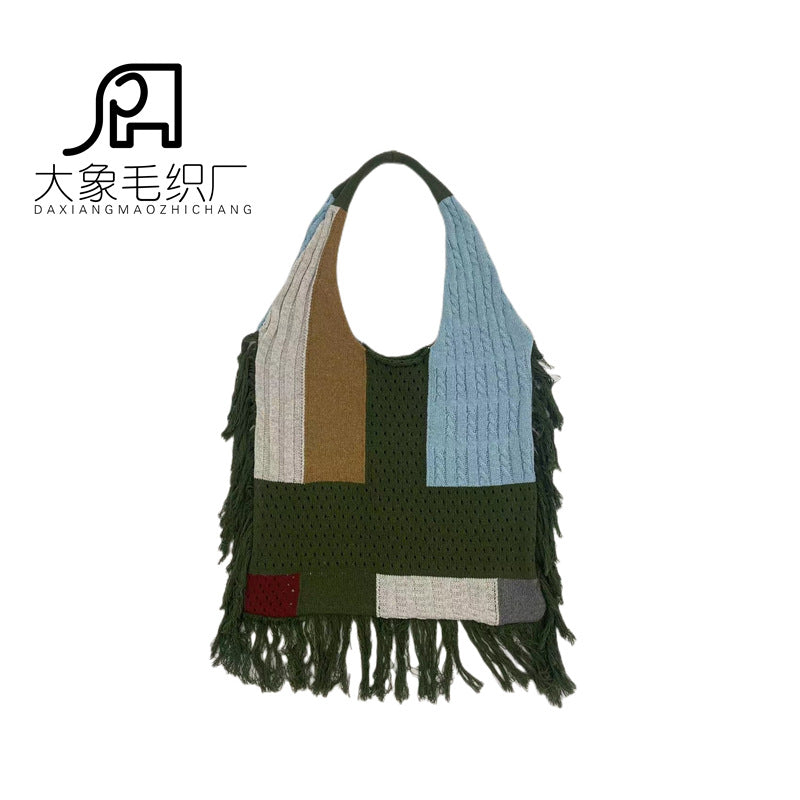 Vintage Tassels Knitted Shoulder Bags