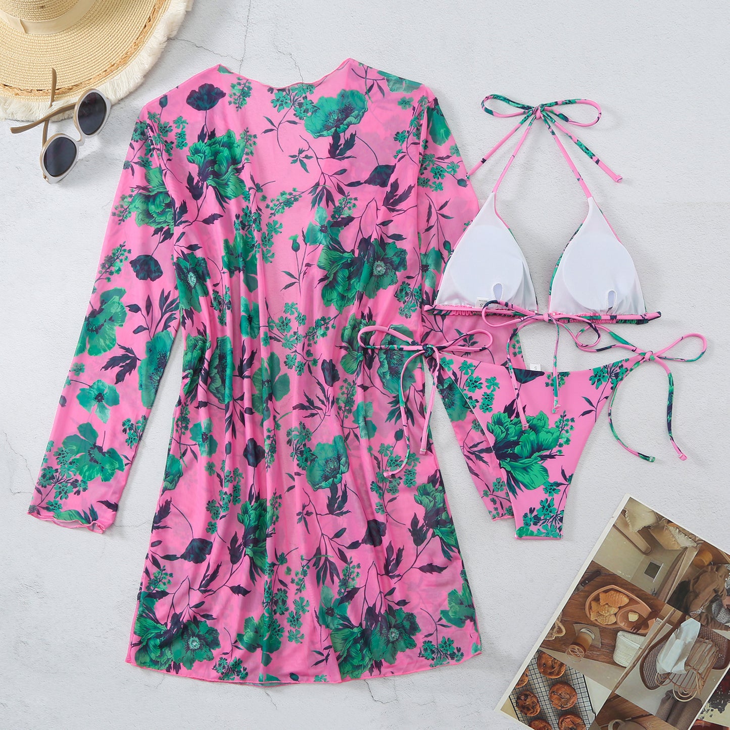 Casual Floral Summer 3pcs Women Swimsuits