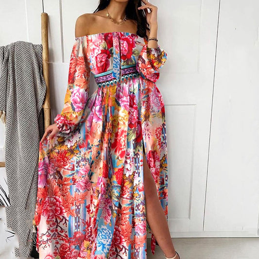 Vintage V Neck Long Sleeves Dresses