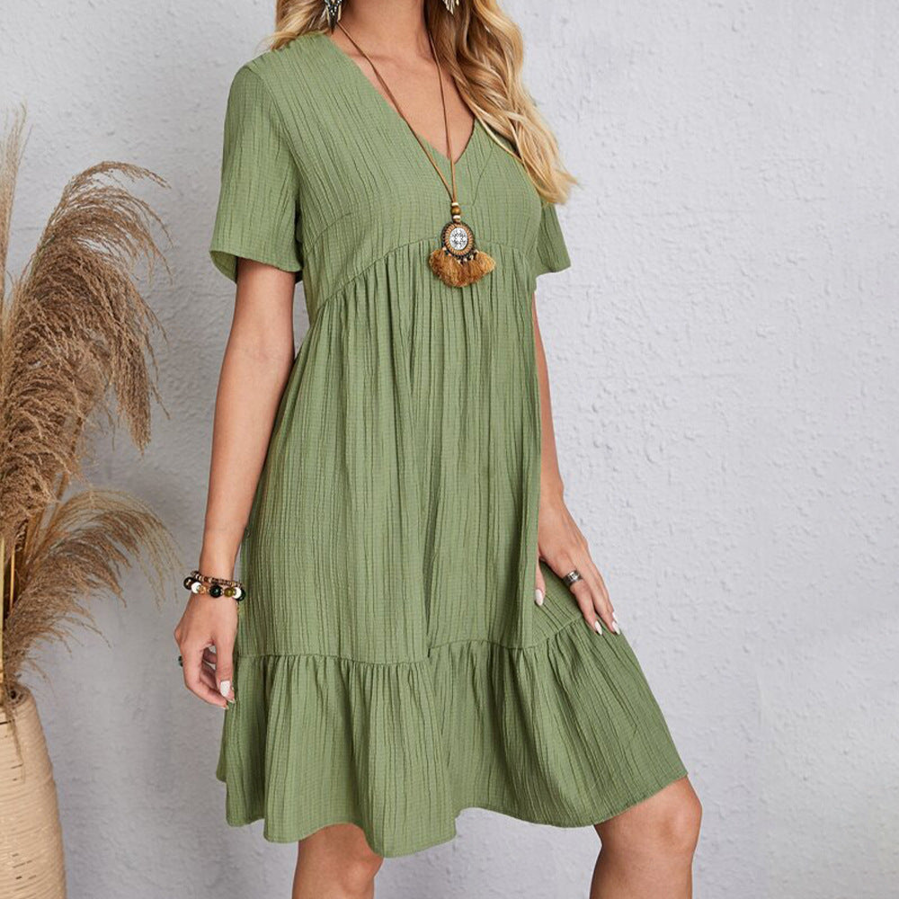 Casual Summer Short Sleeves Mini Dresses