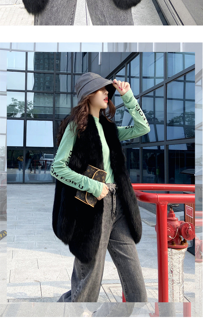 Fashion Artificial Fox Fur Vest