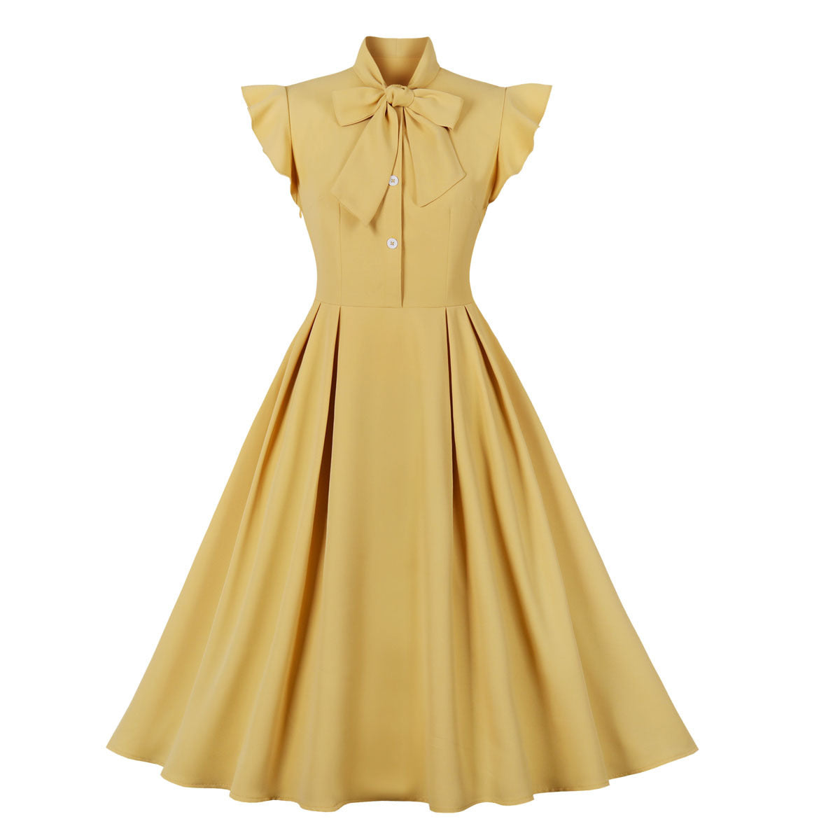 Vintage Ruffled Turnover Collar Dresses