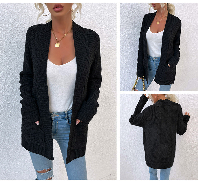 Fashion Twist Knitted Cardigan Coats