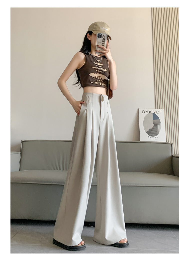 Casual High Waist Loose Long Straight Pants