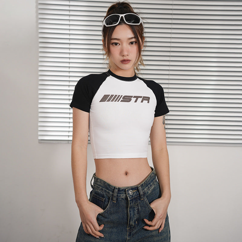 Summer Cotton Short Sleeves Midriff Baring T Shirts