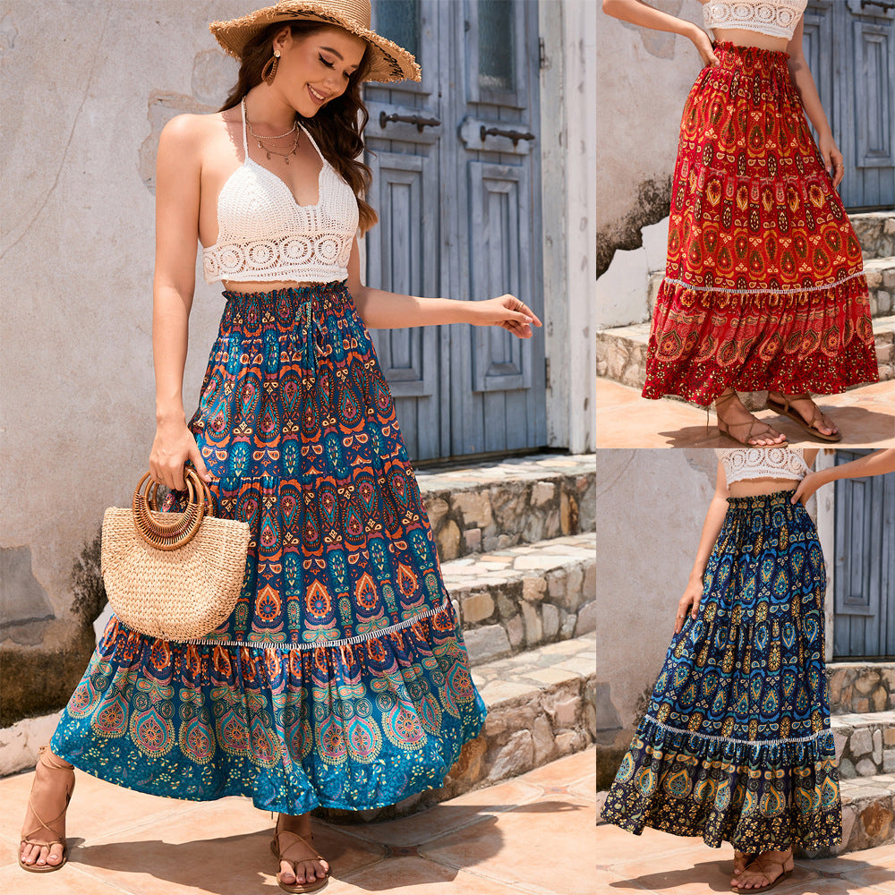 Bohemian Exotic Women Midi Skirts