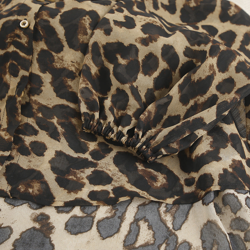 Casual Summer Breathable Leopard Two Pieces Suits