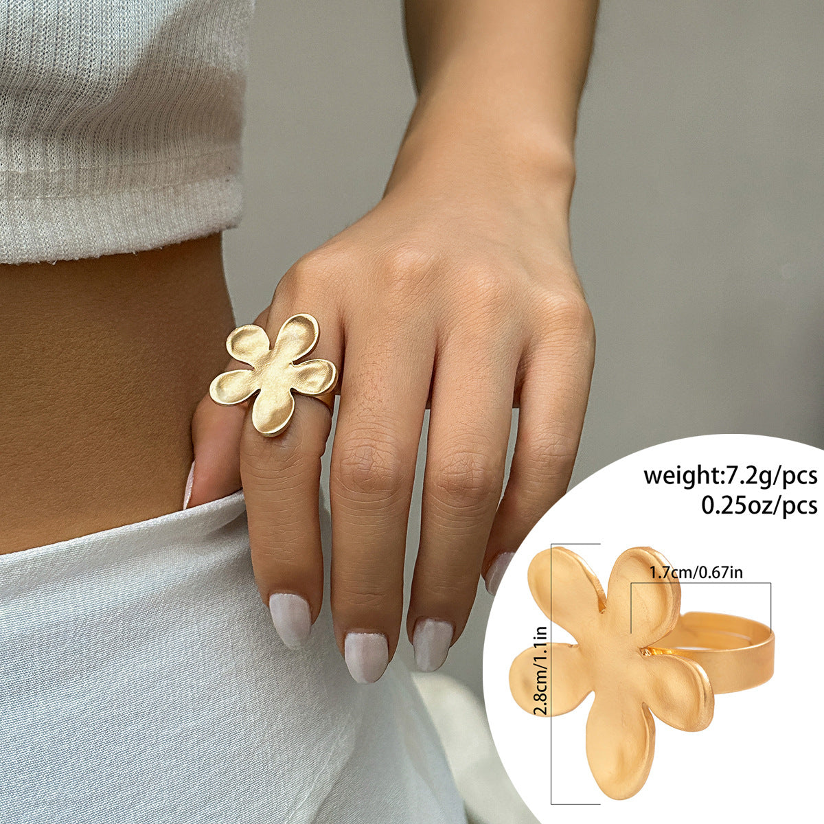 Women Alloy Irregular Flowers Rings