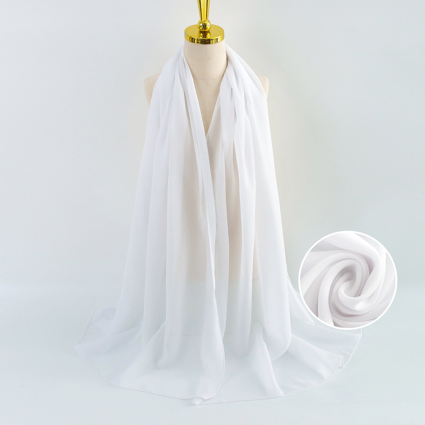 Women Pearl Chiffon Scarf Solid Color Bubble Towel Versatile Scarves