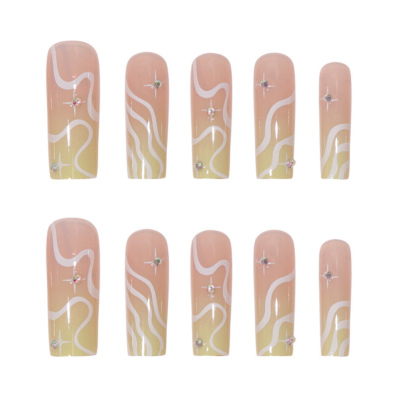 Lovely Wavy Line Press on Nails