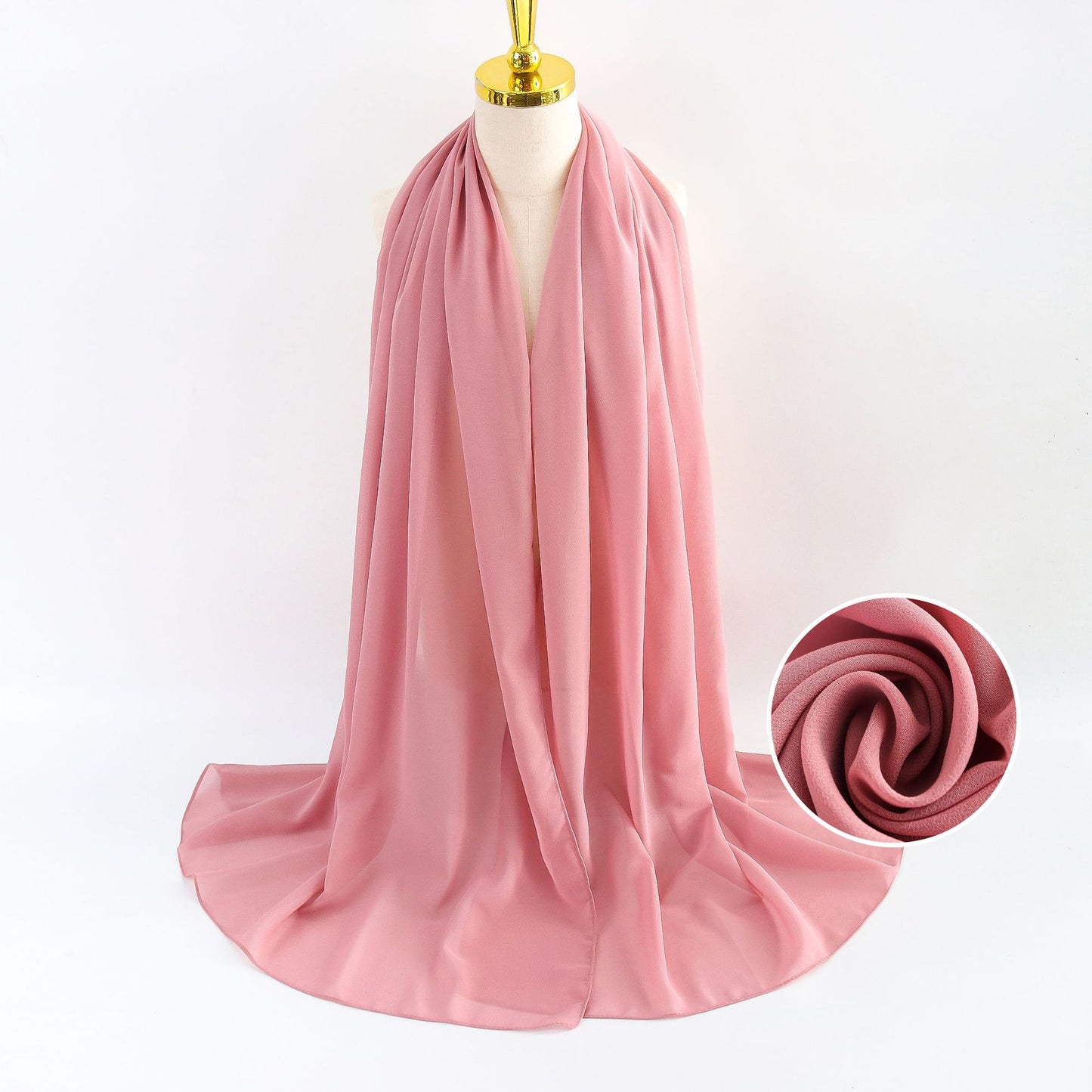 Women Pearl Chiffon Scarf Solid Color Bubble Towel Versatile Scarves