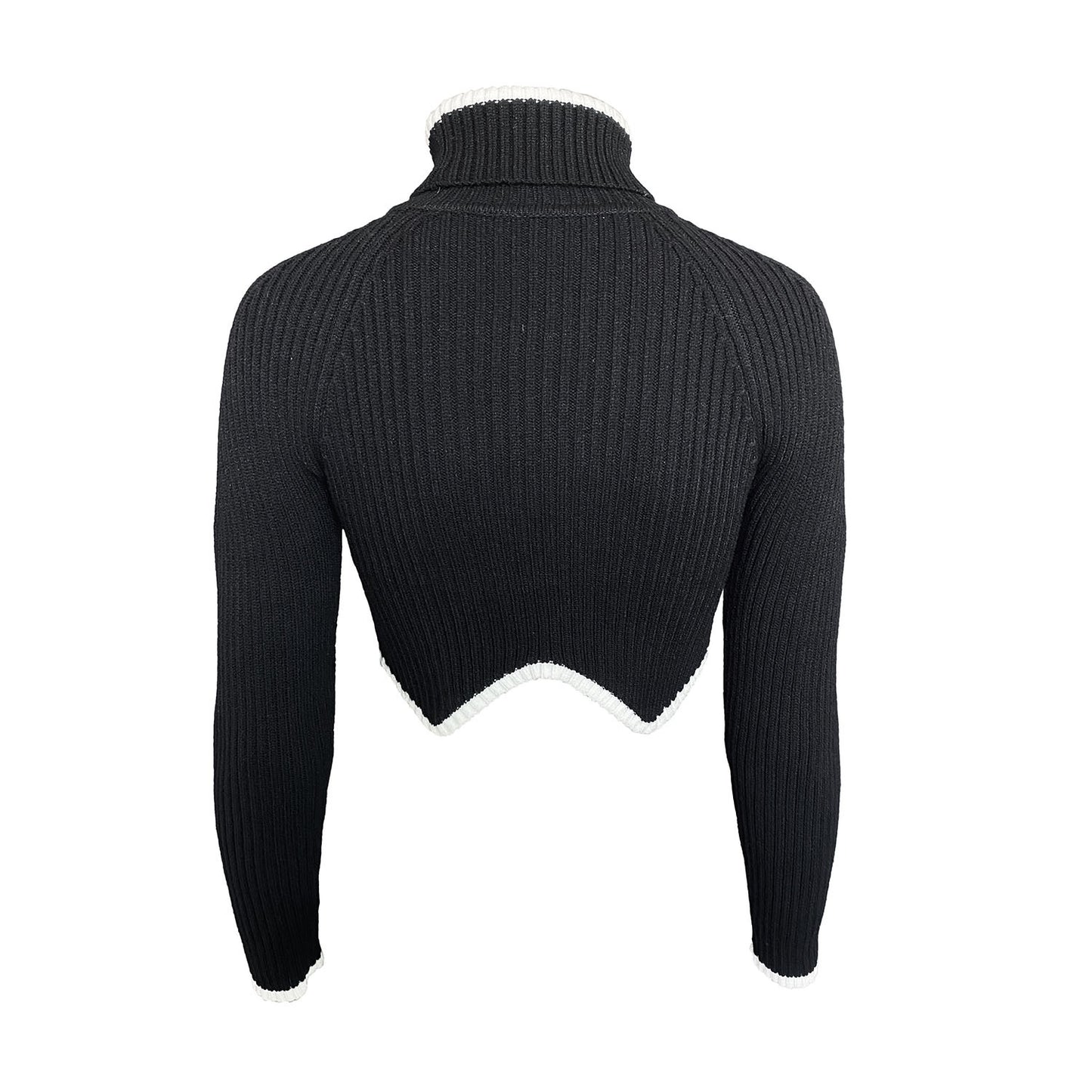 Fashion Irregular Turtleneck Pullover Short Sweaters