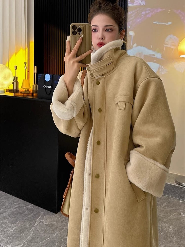 Fashion Faux Fur Winter Long Outerwear for Women