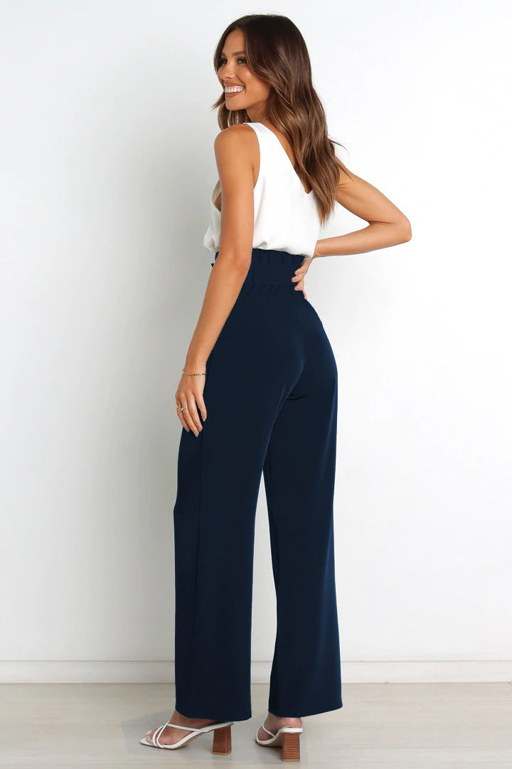 Elegant Office Lady Summer Wide Legs Pants