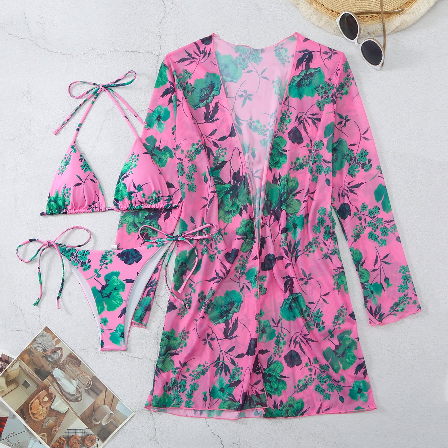 Casual Floral Summer 3pcs Women Swimsuits