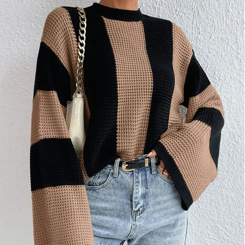 Designed Striped Knitted Sweaters