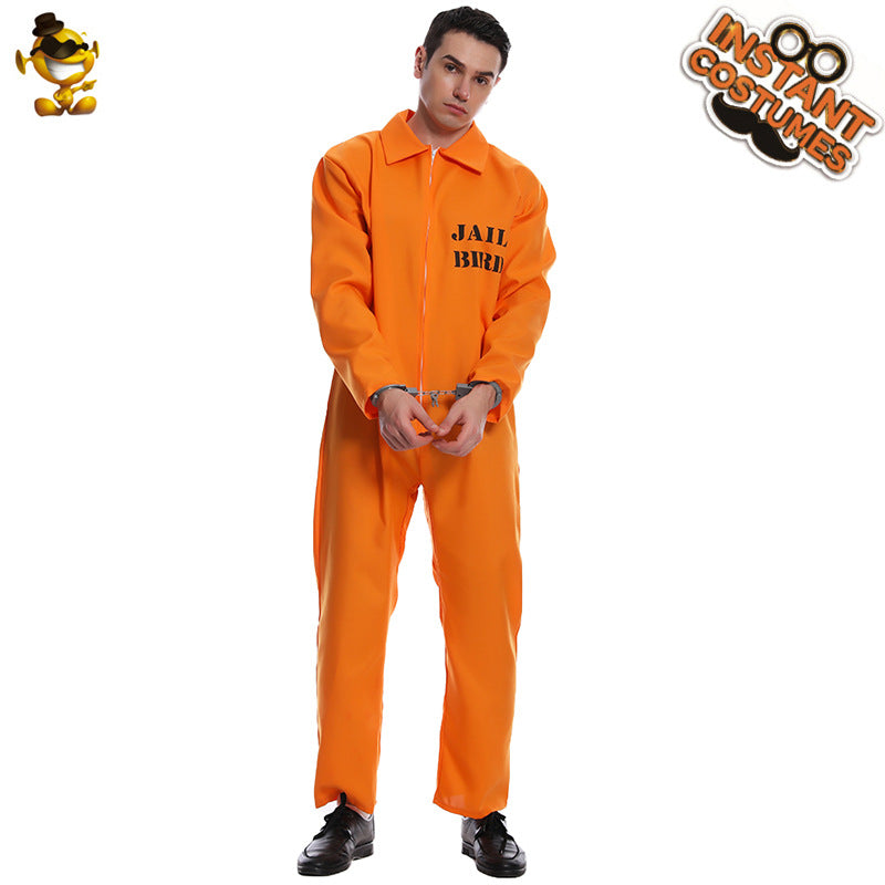 Halloween Couple Orange Prisoner Cosplay Costumes Jumpsuits