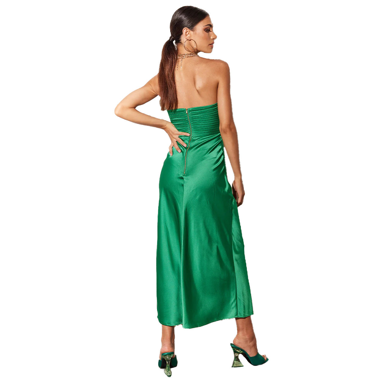 Sexy Satin Strapless Summer Women Party Dresses