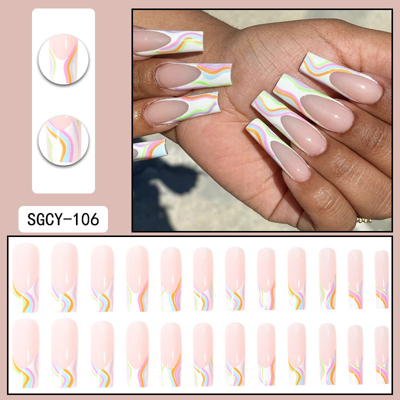 Fashion Gradient Color Extra Long Press on Nails