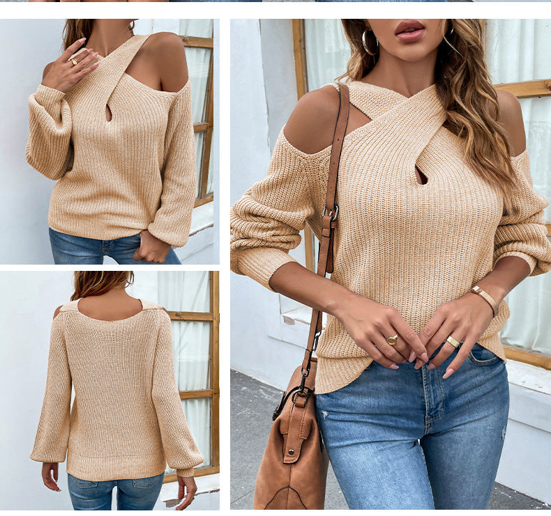 Fashion Crossed Fall Women Knitted Sweaters
