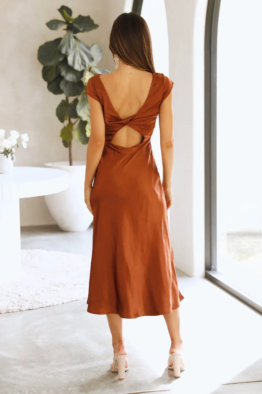 Sexy Summer Short Sleeves Midi Length Dresses