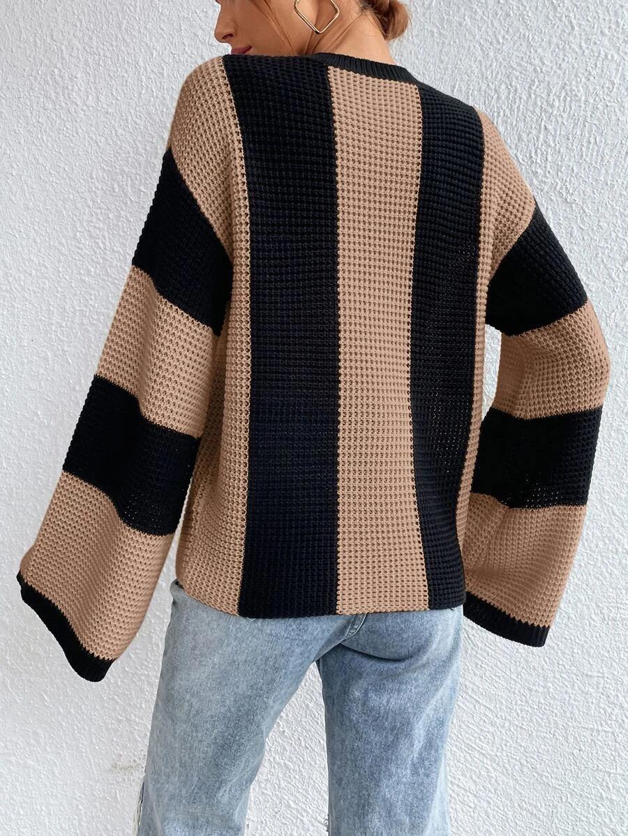 Designed Striped Knitted Sweaters