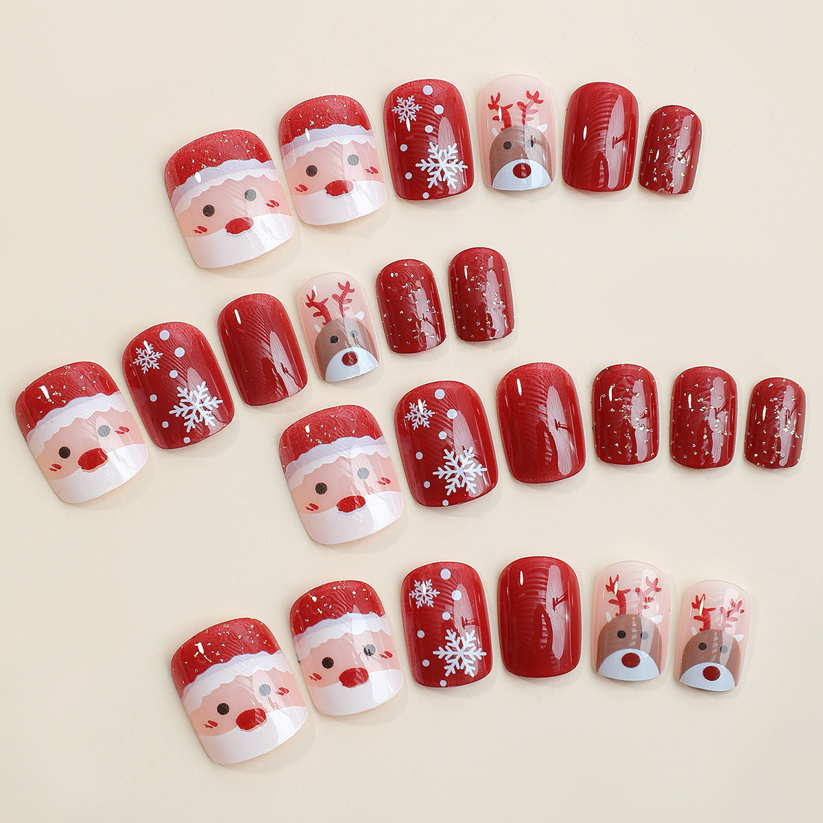 Christmas Snowflake Press on Nails 2pcs/Set