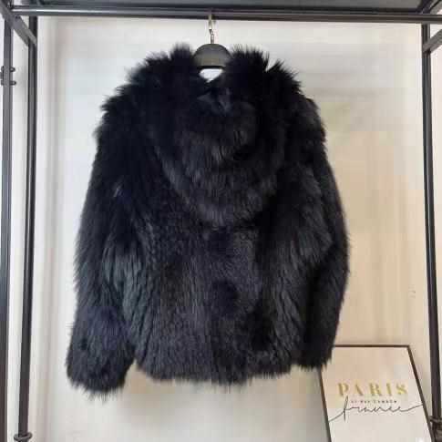 Casual Faux Fox Fur Overcoats for Women