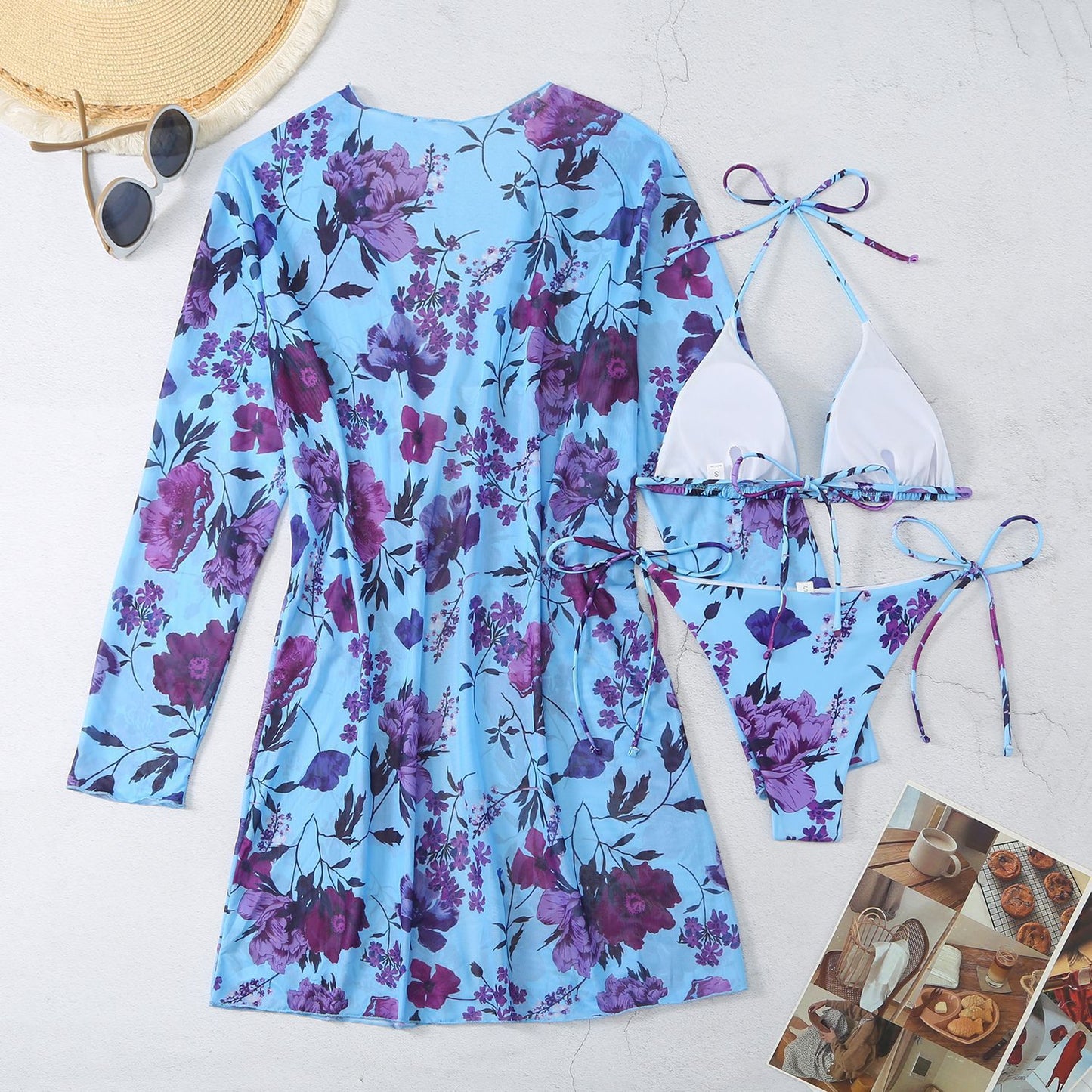 Casual Floral Summer 3pcs Women Swimsuits