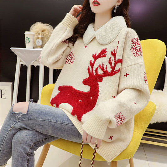 Casual Christmas Pullover Knitted Sweaters for Women