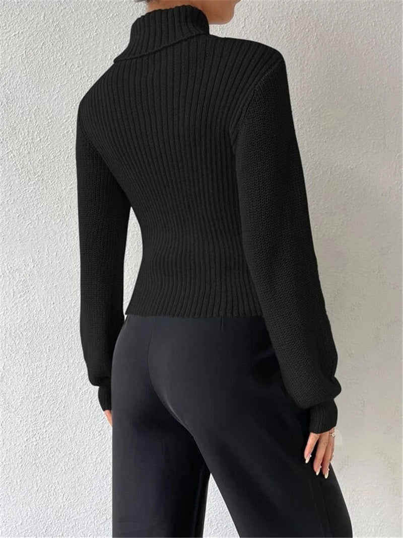 Sexy High Neck Knitted Sweaters
