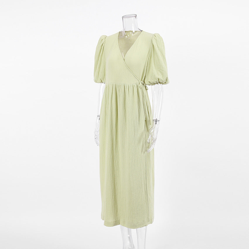 Elegant Cotton Summer Short Sleeves Midi Dresses
